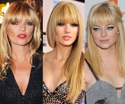 emma stone bangs. Taylor Swift, Emma Stone and