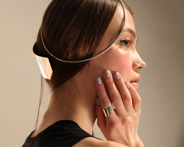 Pretty Vacant gave the futuristic look at Zero + Maria Cornejo Fall 2013 an avante garde twist. 