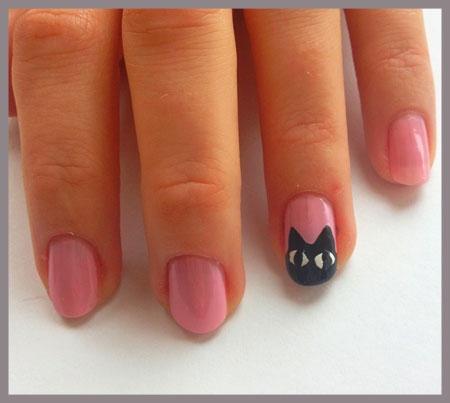 Great Pink Black Nails Halloween Pictures